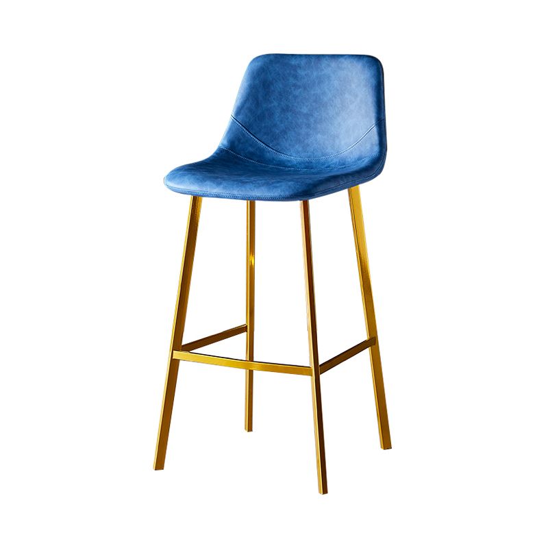 Industrial Leather Metal Counter Stools Low Back Bar Stools with Bucket Seat