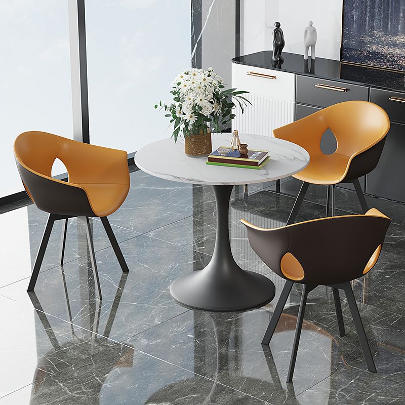 Table à manger ronde en pierre frittée Table tulipe de luxe traditionnelle
