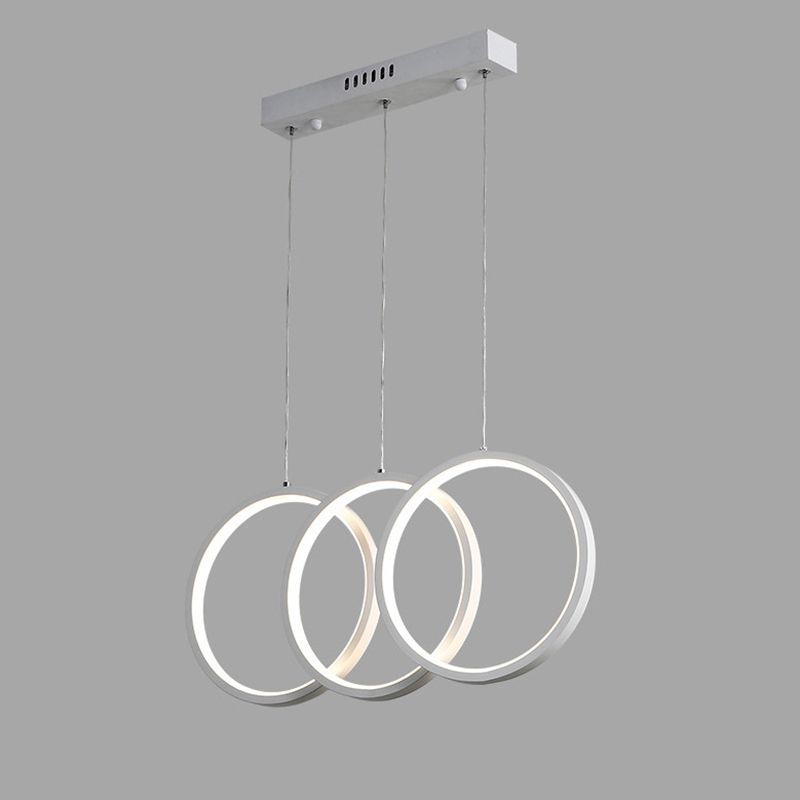 Cirkels eetkamer hangende hanglamp metaal led eenvoud plafond hanger licht in wit