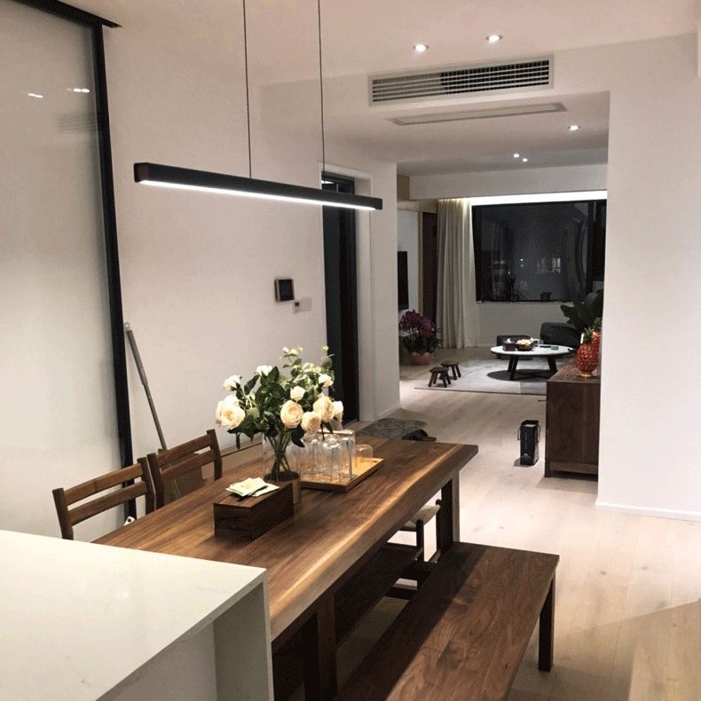 Modern a pendente illuminazione per l'illuminazione a sospensione lineare dell'isola cucina idee di illuminazione dell'isola in nero