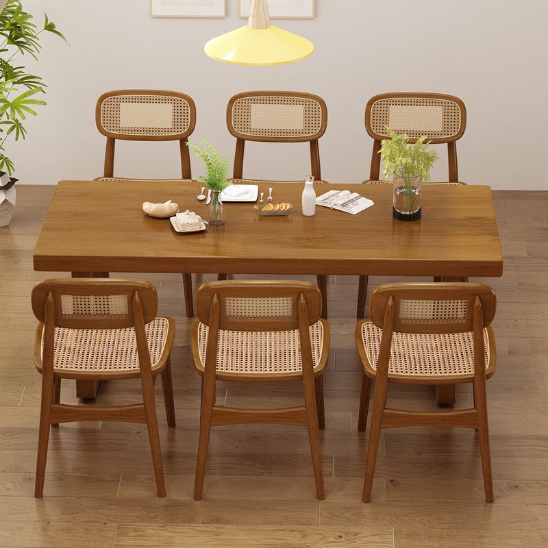 Modern 1/4/5/7 Pieces Dining Set Rectangle Pine Wood Dining Table for Kitchen
