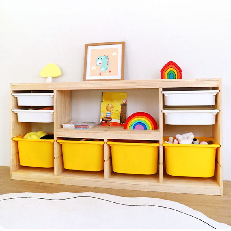 Scandinavian with Closed Back Kids Bookshelf Freestanding with Drawers