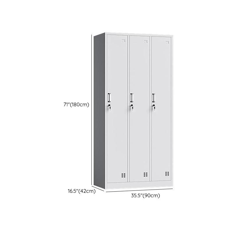 Grey Steel Storage Cabinet for Bathroom Contemporary Cabinet with Hinged Doors