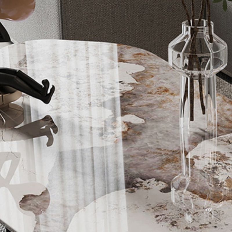 15"H Contemporary Coffee Table Single Stone Coffee Cocktail Table