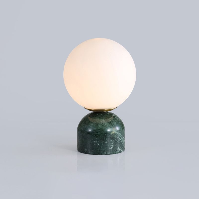 Globe Elfenbeinglas Nachttisch leichtes Nordic 1 Lamptischleuchte mit Marmorpodest