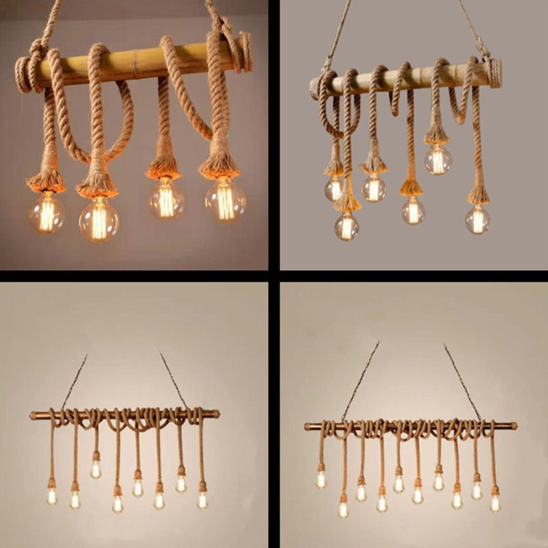 Ampoule exposée grande cuisine de la cuisine corde rétro de style industriel de style industriel îles lumières pour café