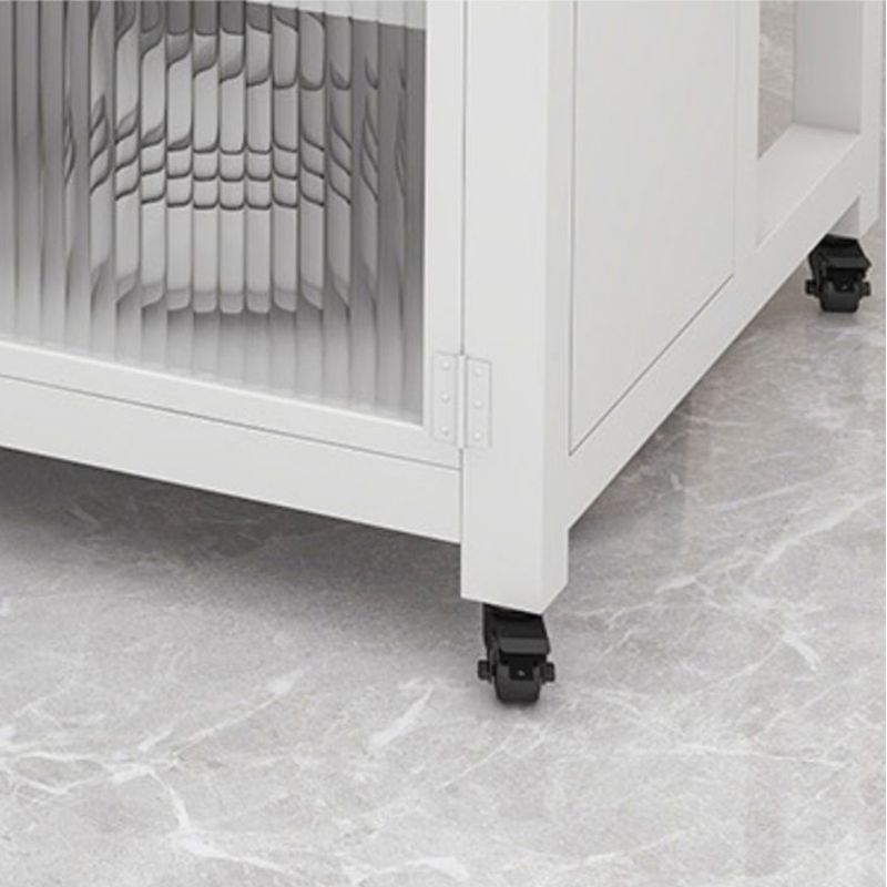 Faux Marble Top Kitchen Island Cart Modern Rectangle with 2 Drawers
