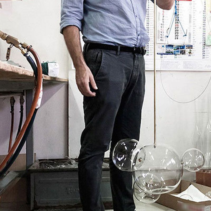 1 pendentif en forme de globe léger avec un luminaire d'éclairage de suspension moderne en verre transparent