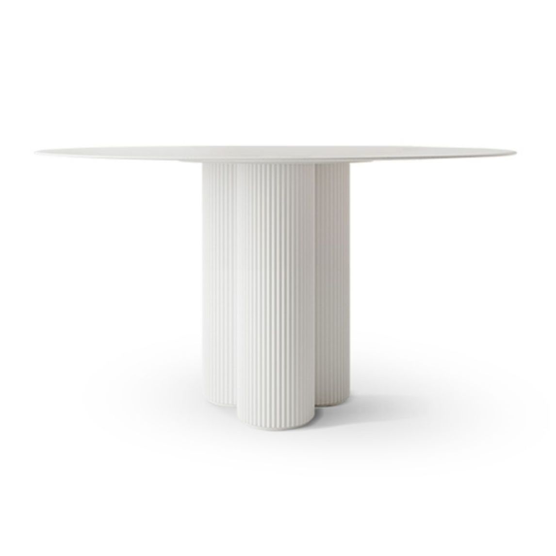 Contemporary Round Dining Table Sintered Stone and Solid Wood Top Table