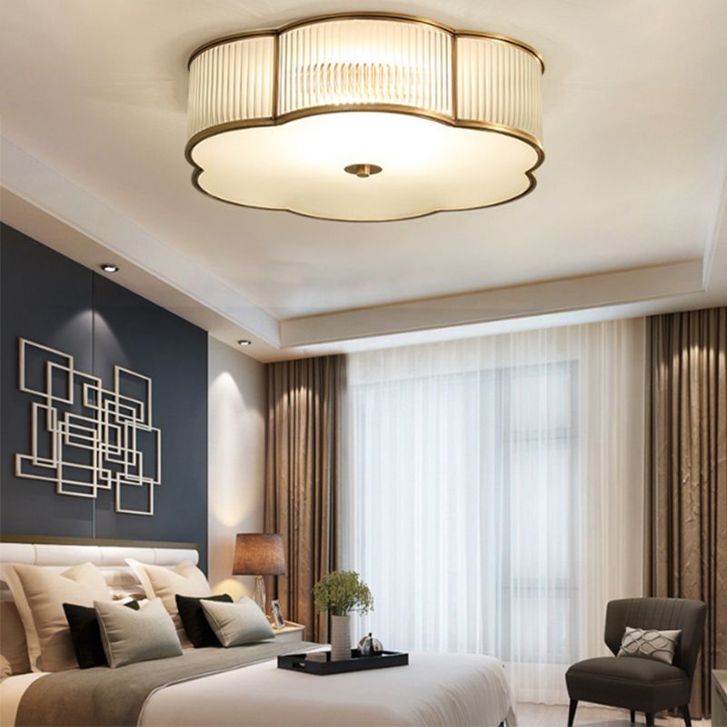 Traditional Clover Flush Mount Lighting Fixtures Bronze Living Room Flushmount Ceiling Lamp