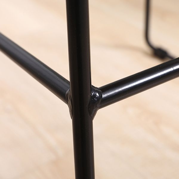 Scandinavian Metal Barstool Faux Leather Counter Stool With Iron Base