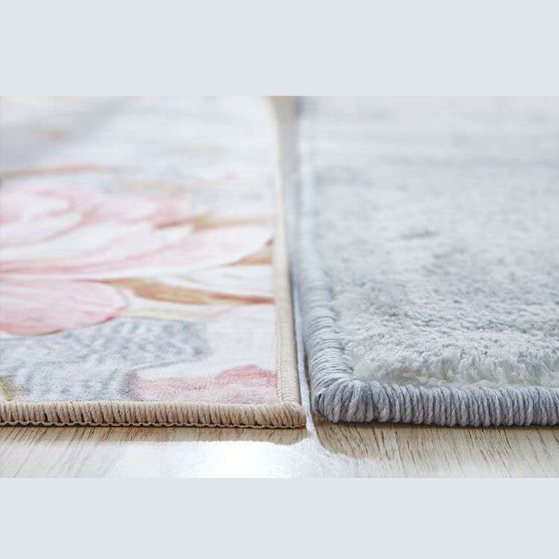 Grey Tone Simple Indoor Rug Polyester Color Rendering Carpet Stain Resistant Rug for Home Decoration