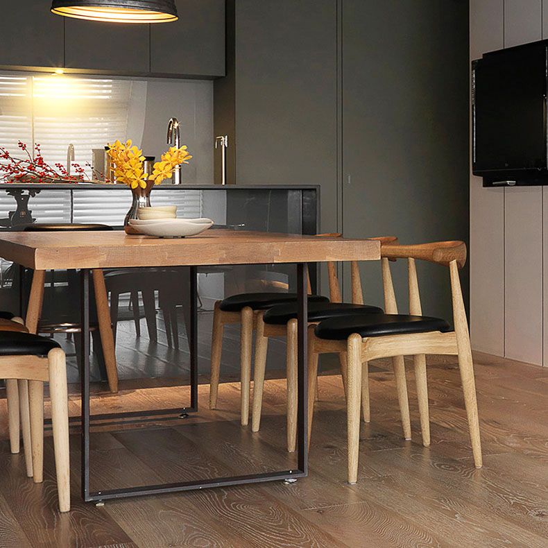 Industrial Style Dining Table Solid Wood Table for Home Kitchen
