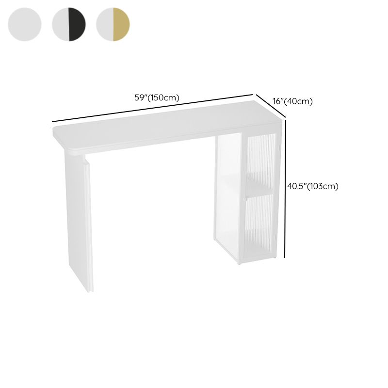 Rectangle White Stone Top Bar Dining Table Contemporary Bar Height Table