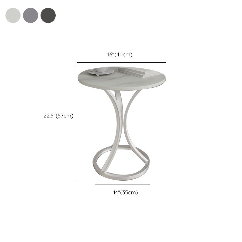 Modern Slate Round Side End Table Frame Base Type Sofa Table