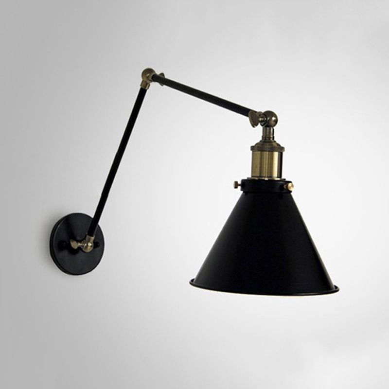 Industrial Style Cone Shape Wall Sconce 1 Light Sconces for Bedroom