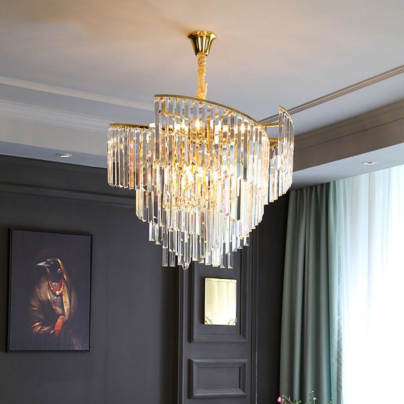 Contemporary Crystal Chandelier Light Fixtures Restaurant Hanging Chandelier