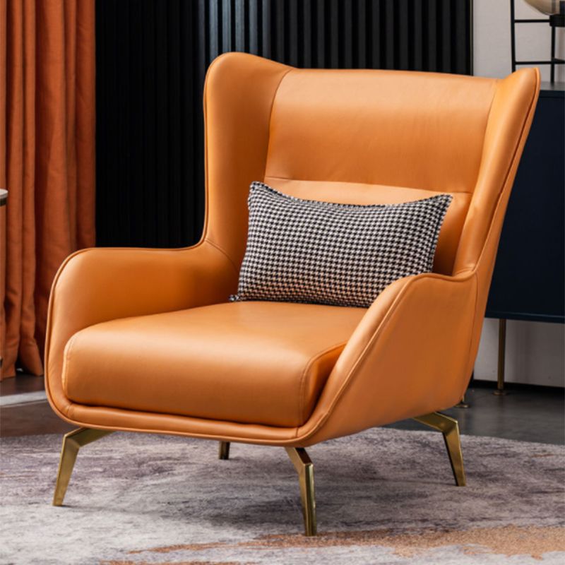 Solid Color Flared Arms Chair Basic Four Legs Chair for Living Room/Bedroom