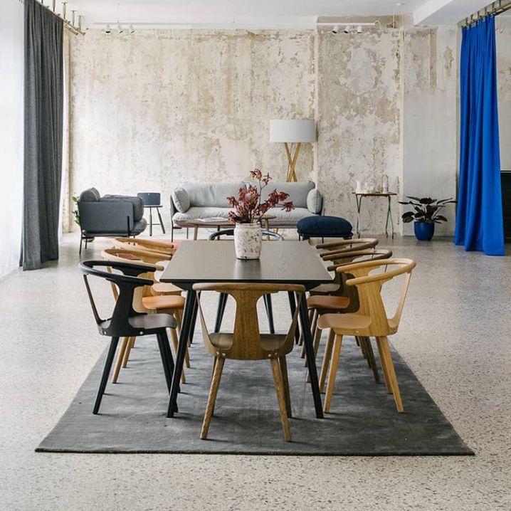 Rectangle Shape Wood Color Dining Table Solid Wood Table Minimalist with 4 Legs