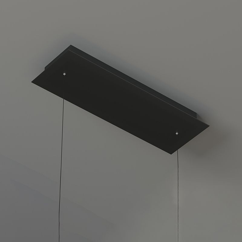 Modern Metal Island Light Linear 1-Head Restaurant Hanging Lamp with Silica Gel Shade