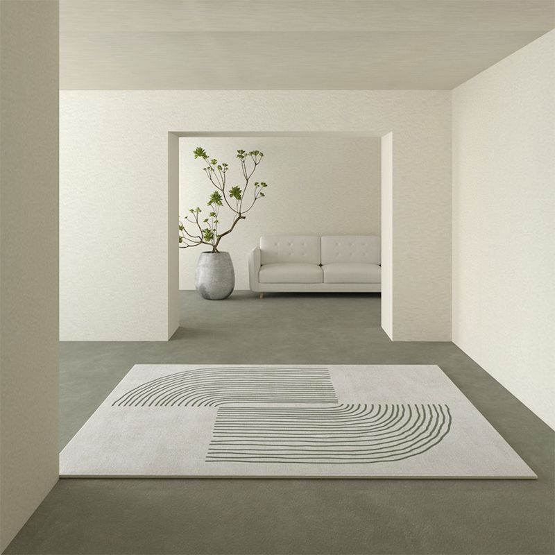 Freizeit Teppich Teppich Moderner Streifenmuster Teppich Polyester Waschbar Teppich mit Rutsch-Rücken