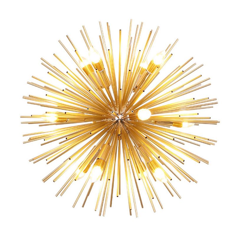 Simplicità post-moderna a 12 luci lampadario in alluminio dorato in alluminio a forma di lampada a sospensione creativa a forma di ristorante per il ristorante