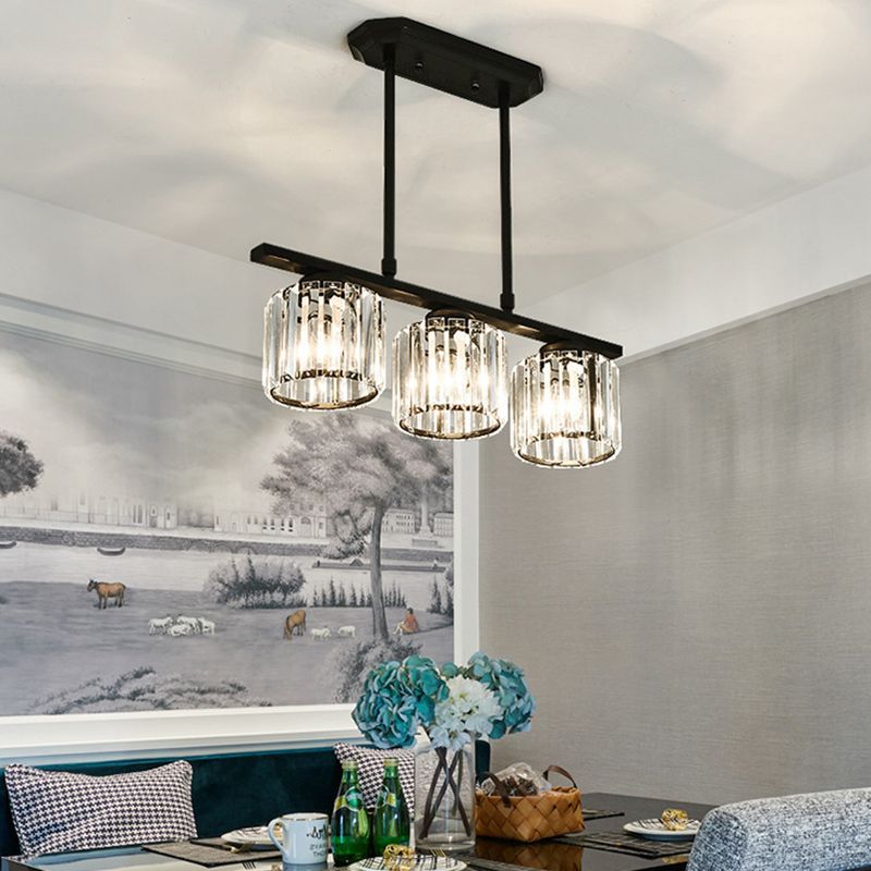 Luminaires de l'île contemporaine Crystal Cylinder Island Lights