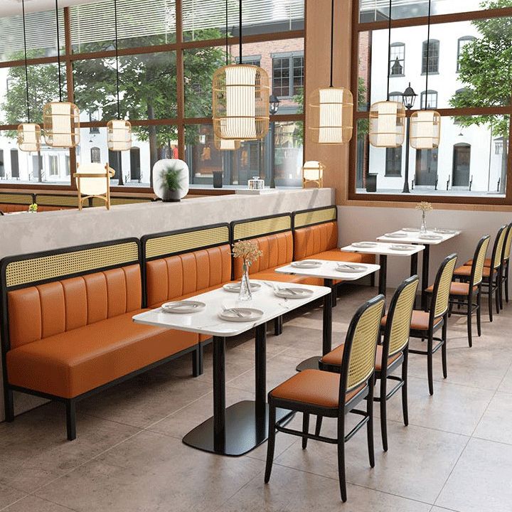 Contemporary Bar and Counter Stool Brown Stool with 4 Legs in Black