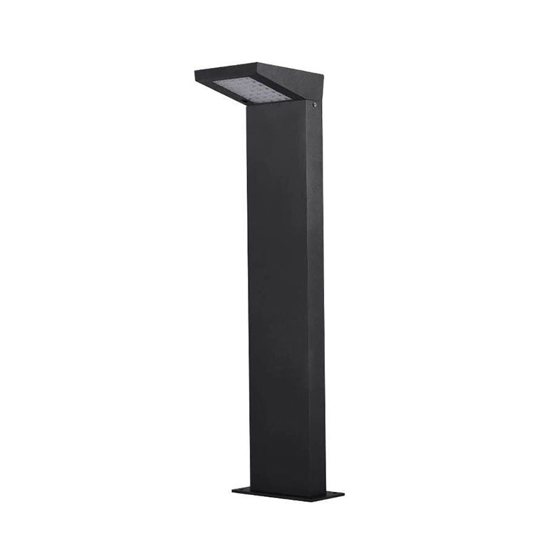L-Shaped Metallic LED Ground Lighting Artistic Black Solar Stake Light for Pathway