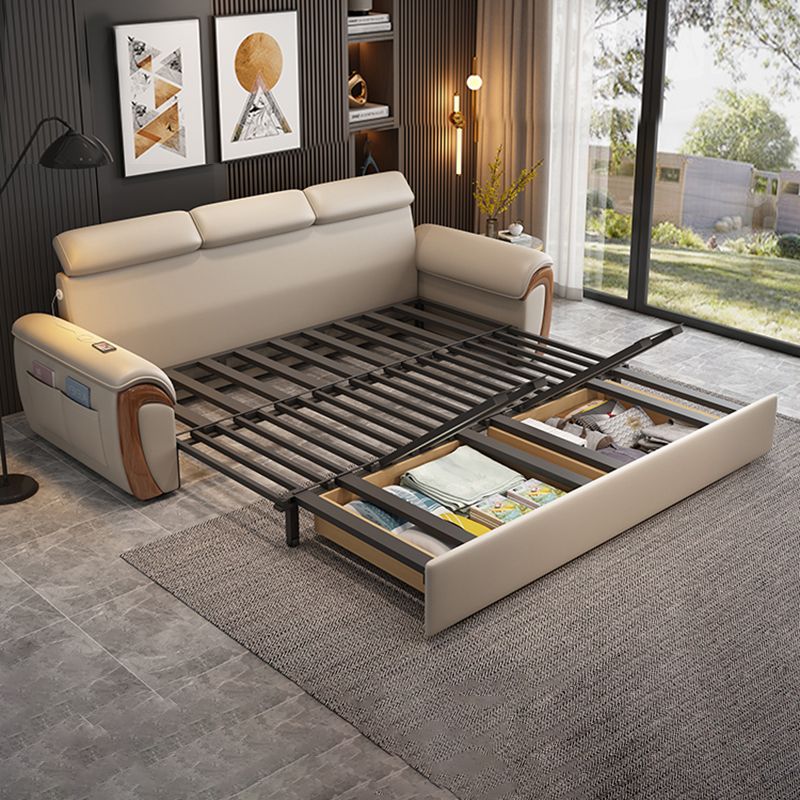 White Futon Sleeper Sofa Bed Pillow Included Convertible Sofas