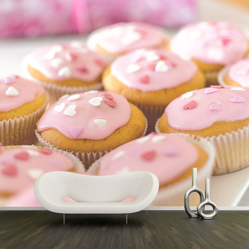 Dessert Mural Wallpaper Washable Wall Decoration for Dessert Shop, Stain Resistant