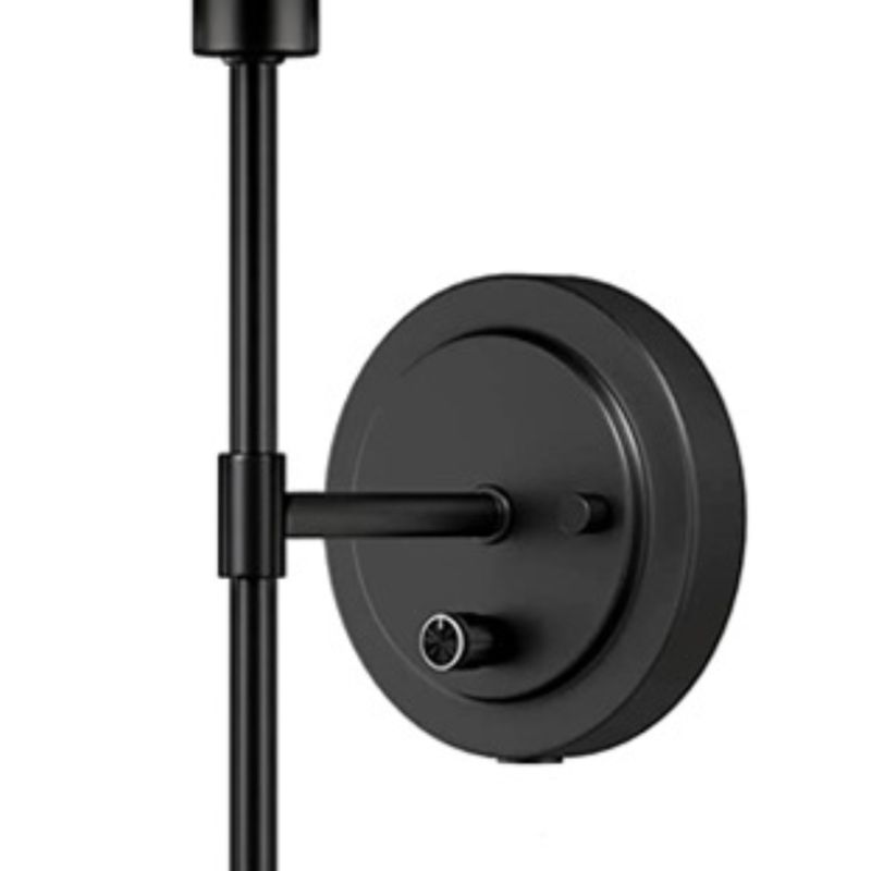 Contemporary Bath Sconce 1 - Light Iron & Fabric Bathroom Vanity Lighting in Black