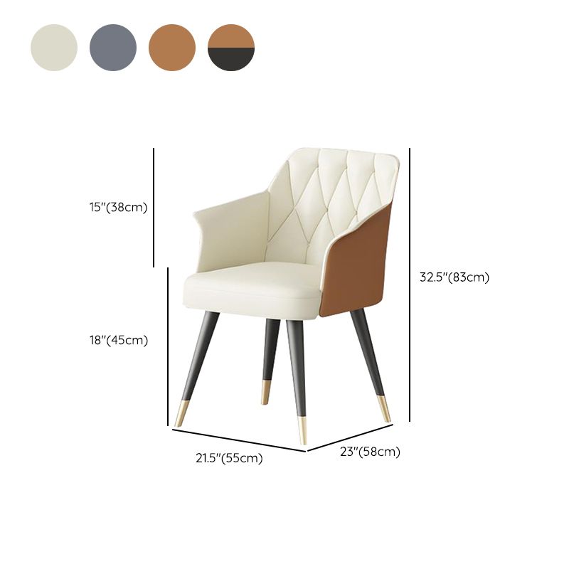 Modern Kitchen Dining Side Chair Faux Leather Upholstered Arm Chair