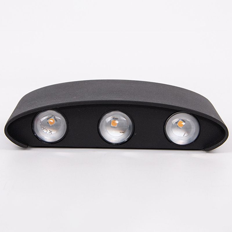 Black Outdoor LED Wall Lamp in Modern Concise Style Aluminium Rectangular Waterproof Wall Sconce