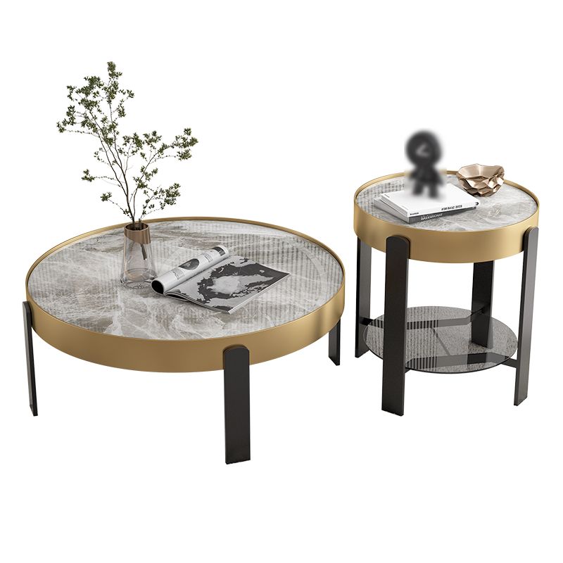 Contemporary Coffee Table Set 4 Legs Slate Coffee Cocktail Table