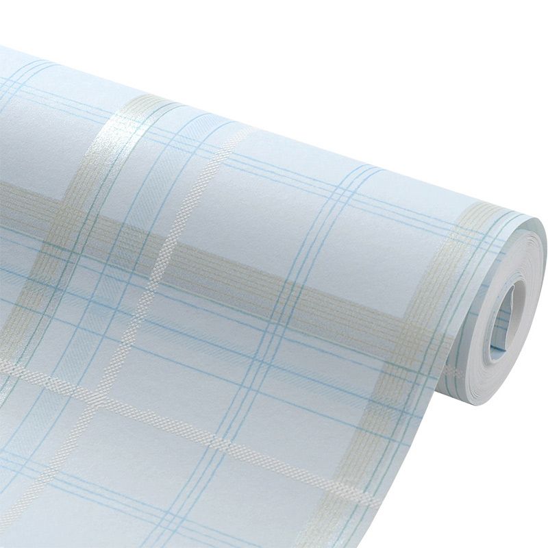 Minimalist Tartan Wallpaper Pastel Color Kids Bedroom Wall Covering, 33' L x 20.5" W
