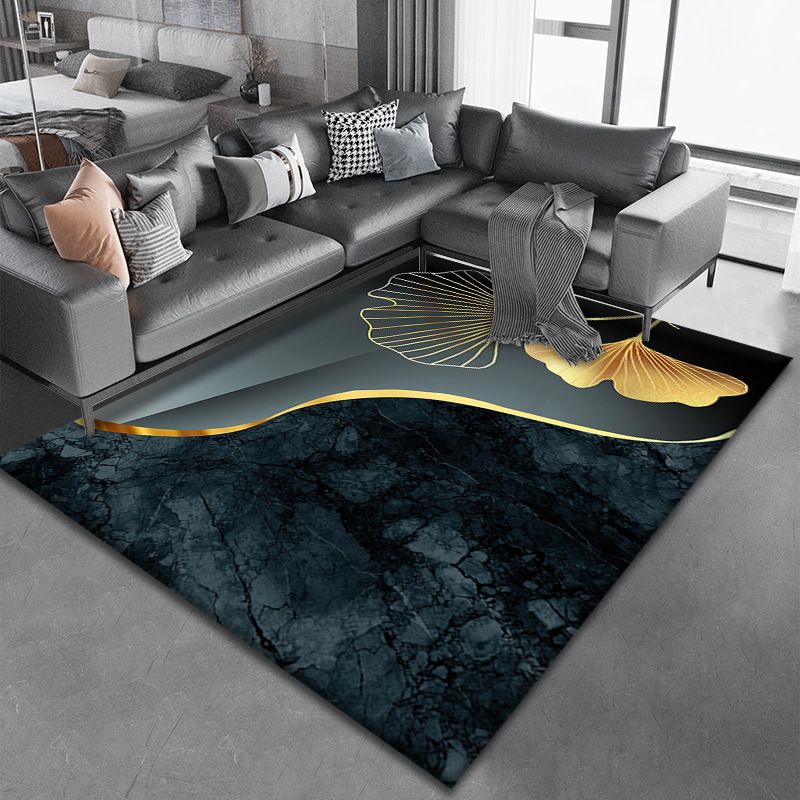 Light Grey Modern Rug Polyester Pattern Area Rug Non-Slip Backing Rug for Sitting Room