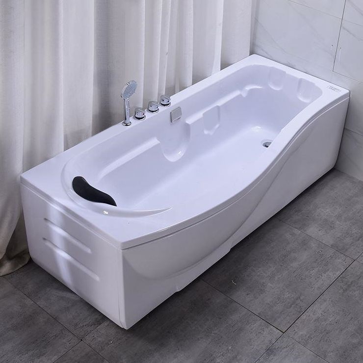 Modern Rectangular Bathtub Stand Alone Acrylic White Soaking Bath