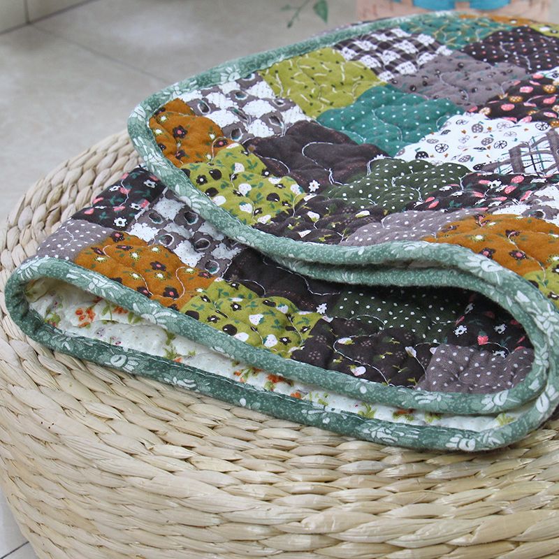 Multi Colored Floral Printed Rug Cotton Modern Indoor Rug Non-Slip Backing Easy Care Washable Area Carpet for Bedroom