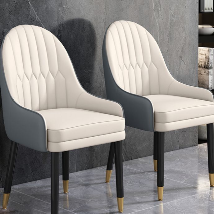 Chaises de salle à manger de style scandinave en métal, chaise Parsons avec bras