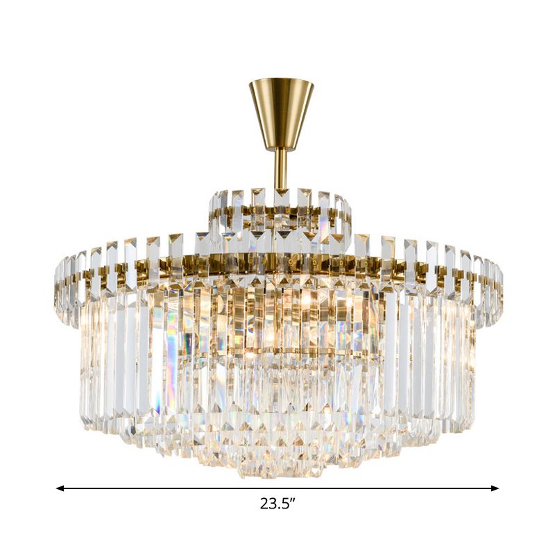 Lumière à lustre en cristal clair