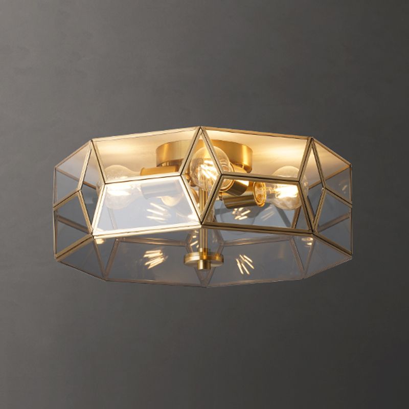 Verre Bousine ombragée Fixation de la lumière Fixture traditionnelle Fixation du plafond Fixation en clair