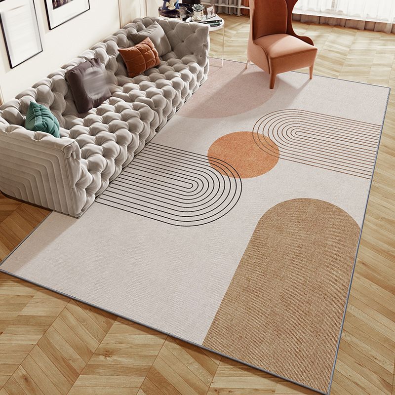 Bruin modern tapijten polyester grafisch vloerkleed niet-slip achterste tapijt voor woningdecoratie
