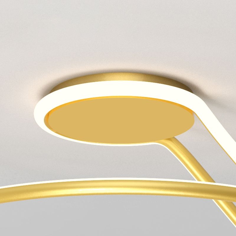 Line Shape LED Ceiling Lamp Modern Iron 1 Light Flush Mount for Bedroom
