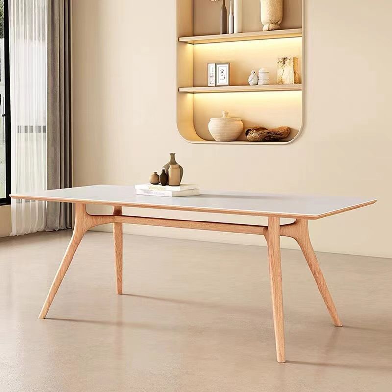 Modern 1/2/5/7 Pieces Dining Furniture Stone Rectangle Dining Chairs Set in White