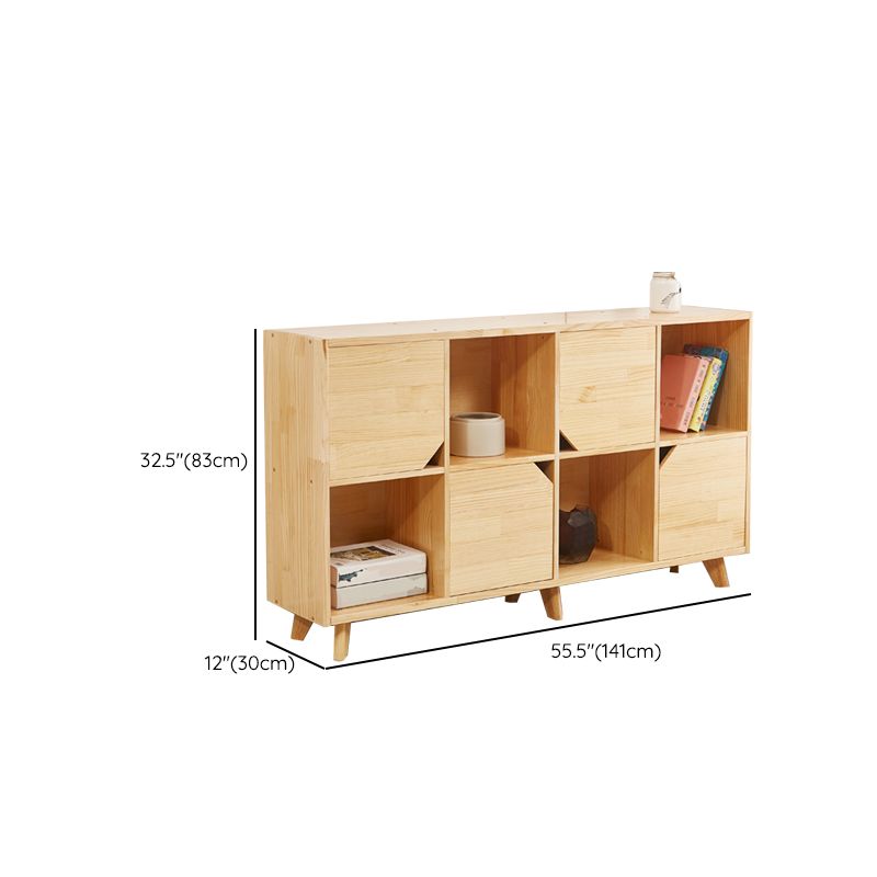 Modern Standard Wooden Bookshelf Closed Back Natural Bookcase with Shelves