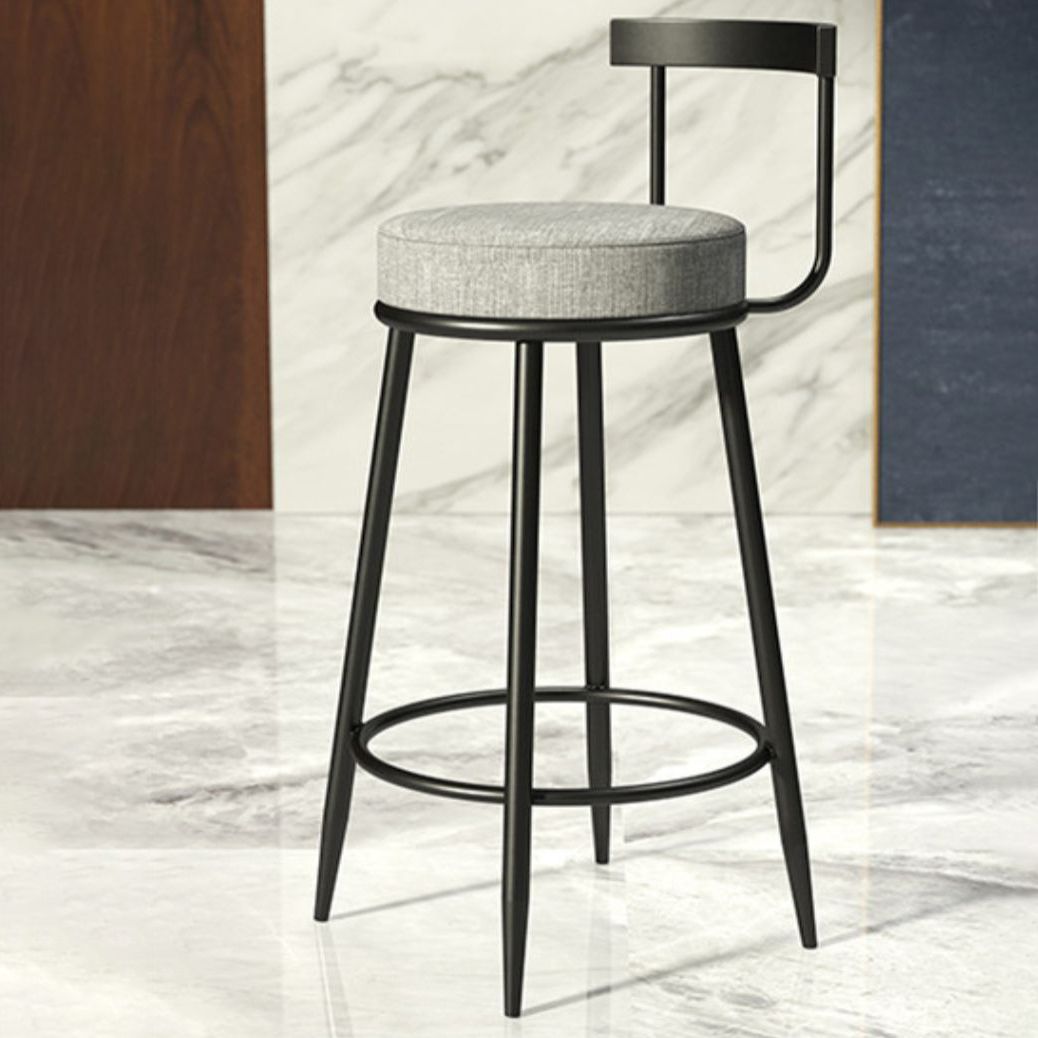 Contemporary  Low Back Home Stool Matte Finish Upholstered Bar Stools