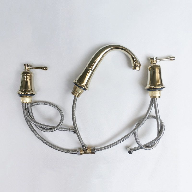 Glam Style Faucet Widespread Sink Faucet with 2 Handles and 3 Holes