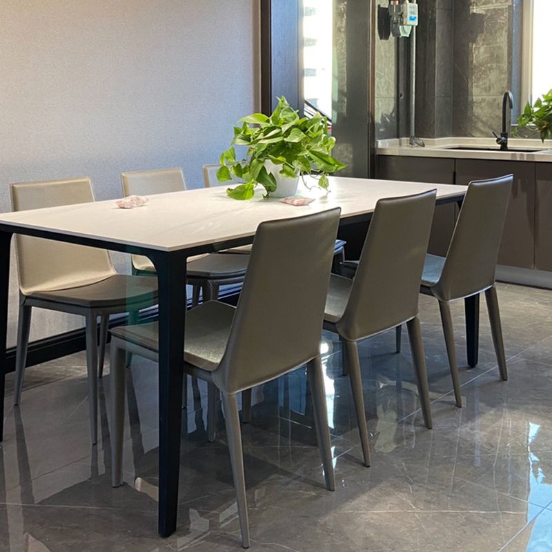 Faux Leather Dining Chairs Contemporary Armless Dining Chairs