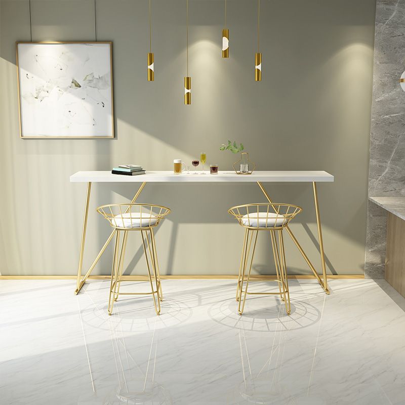 Glam Bar-height Table with Gold Base 41.3-inch Height Table Top Bar Table